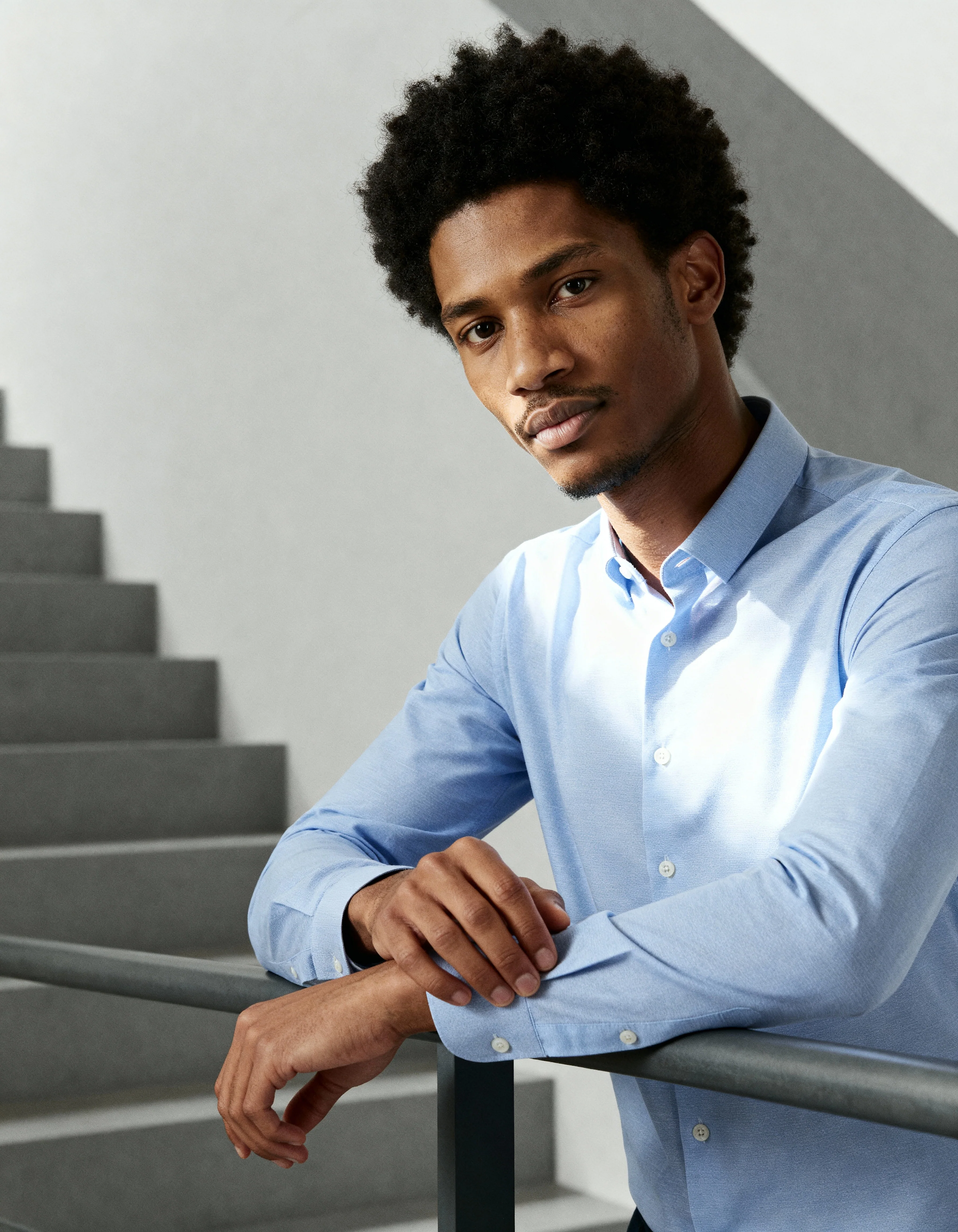 Camisa Antisudor Business Oxford Azul - Image 6