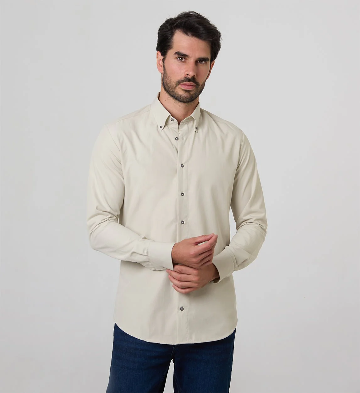 Camisa Antisudor Casual Marfil - Image 6