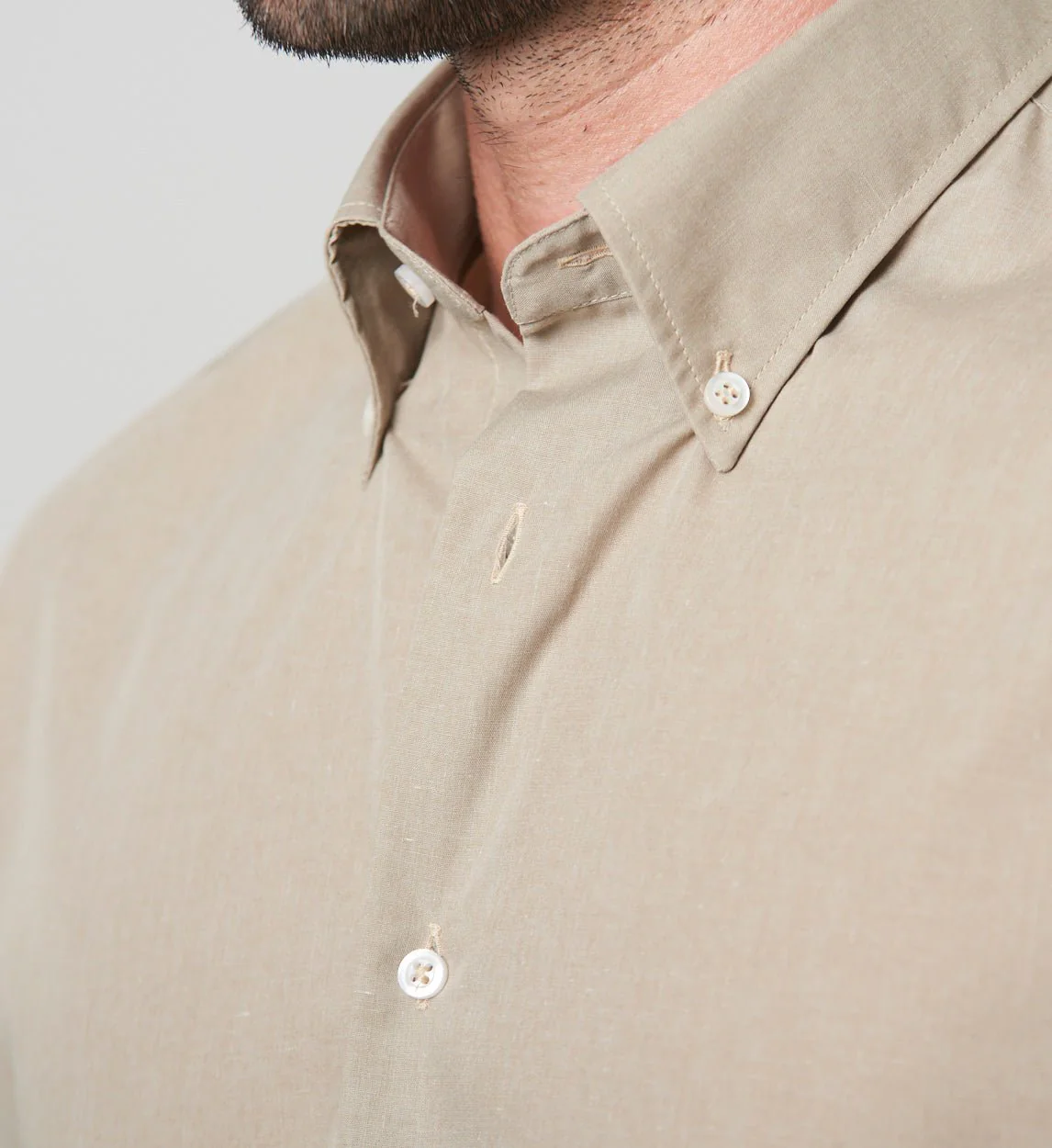 Camisa Antisudor Casual Melange Beig - Image 4
