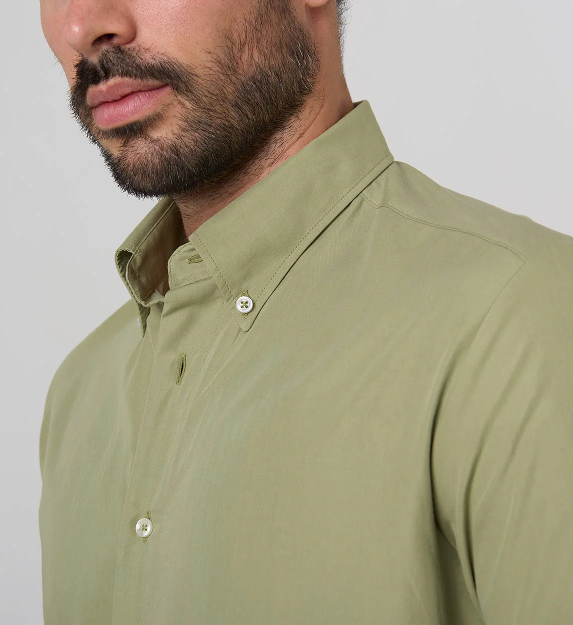 Camisa Antisudor Casual Verde Oliva - Image 3