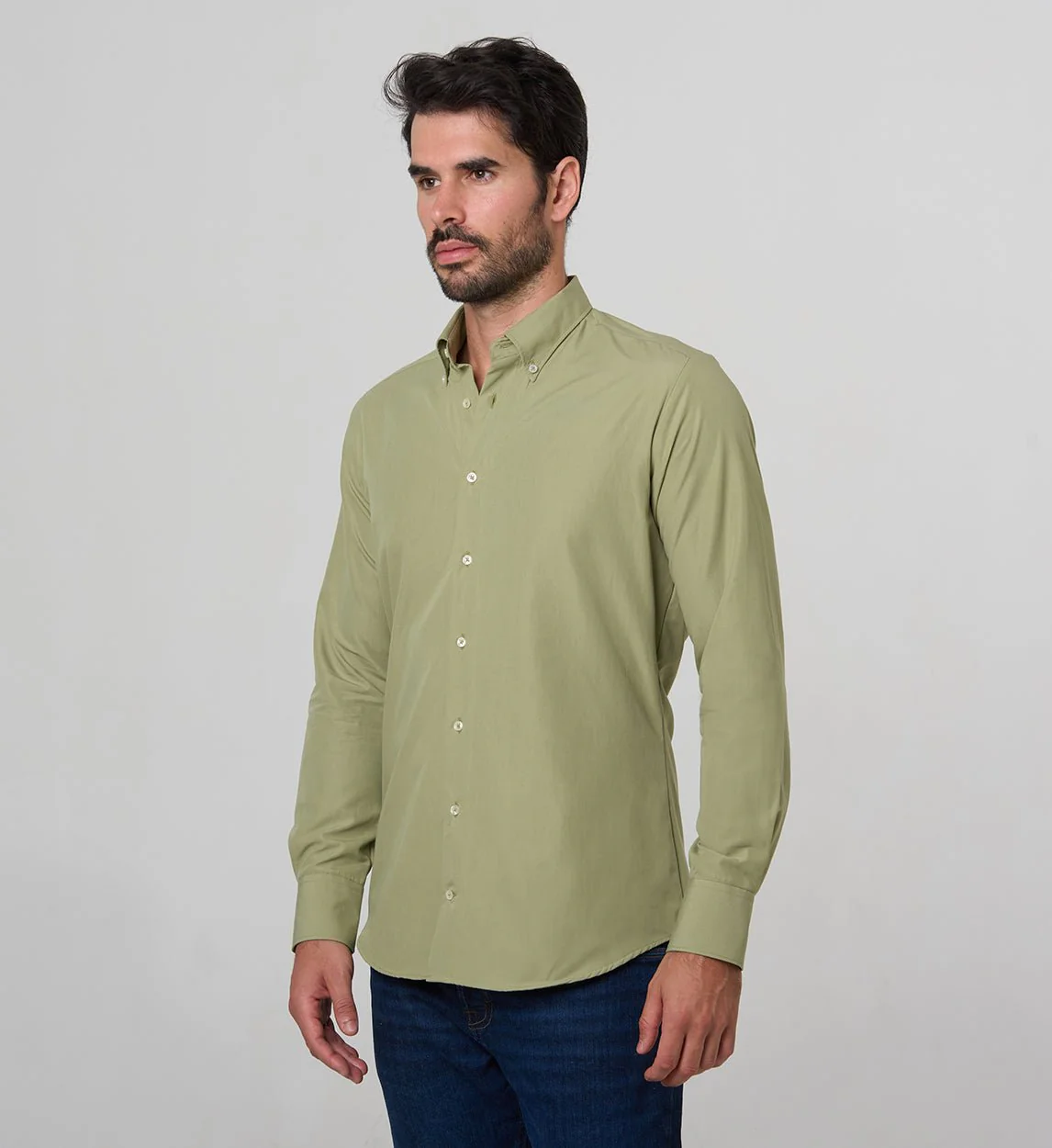 Camisa Antisudor Casual Verde Oliva - Image 4