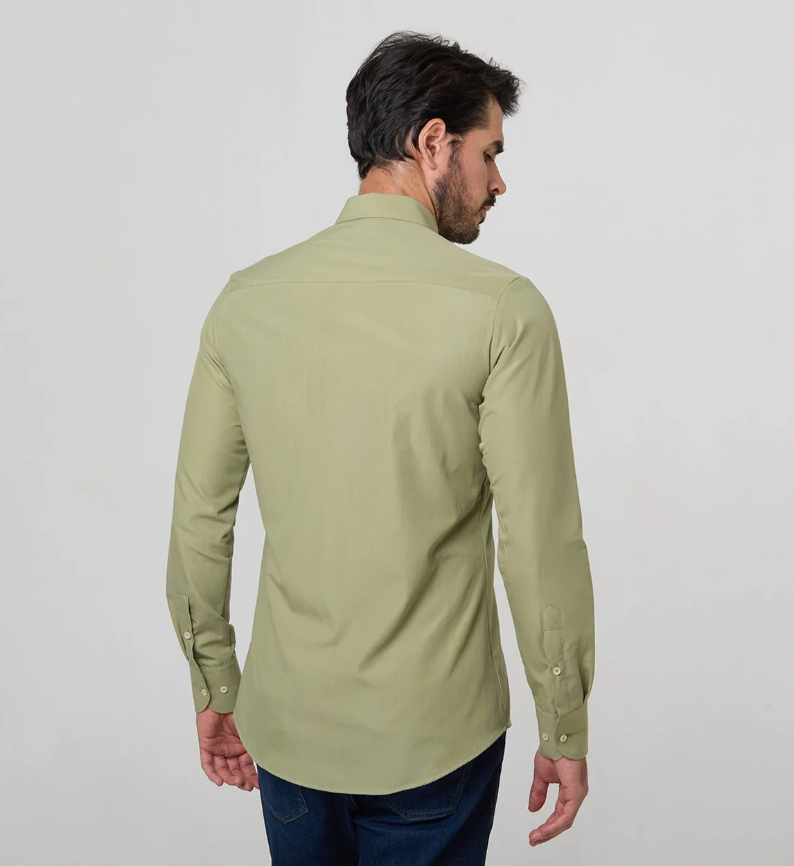 Camisa Antisudor Casual Verde Oliva - Image 5